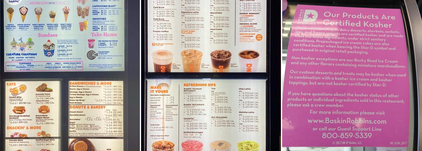 Dunkin' Menu