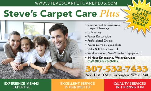 Steve's Carpet Care Plus 2633 E D St, Torrington Wyoming 82240