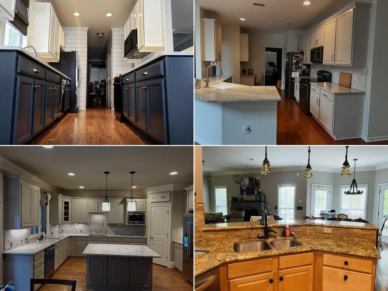 Indigo Splash Custom Painted Cabinets