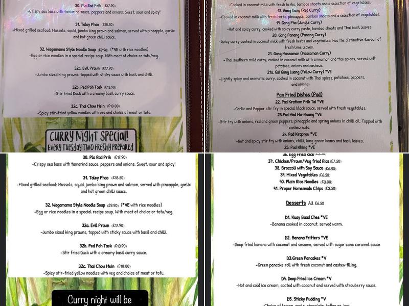 Three Wise Monkeys Menu