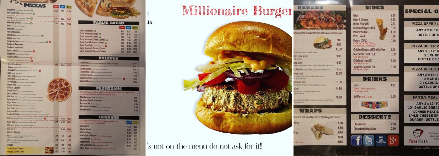 Pizza Bella Menu