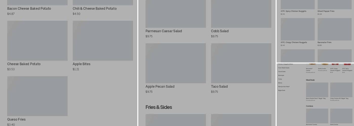 Wendy's Menu