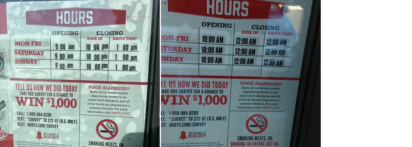 Arby's Menu