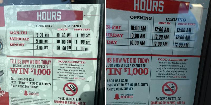 Arby's Menu