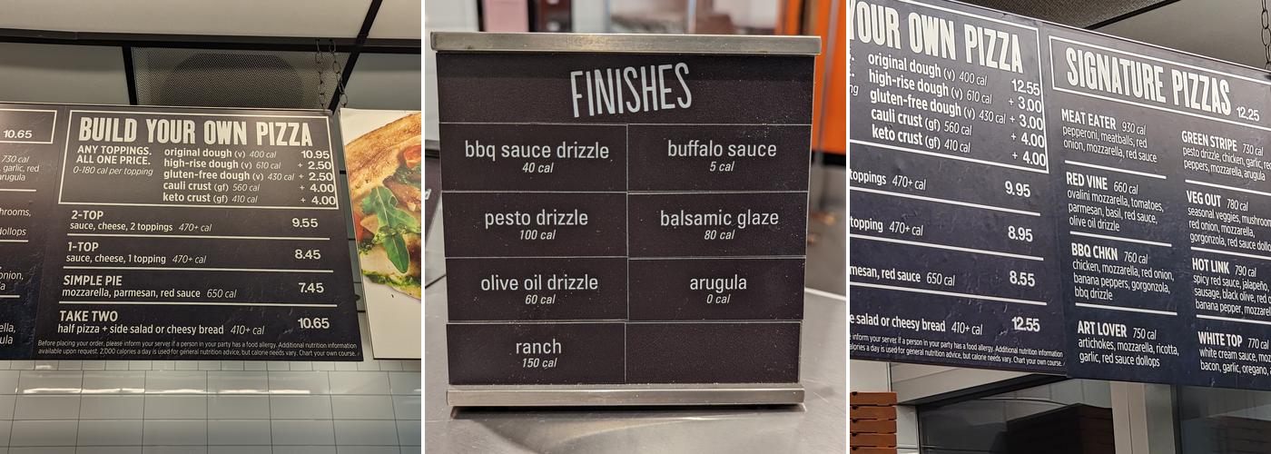 Blaze Pizza Menu