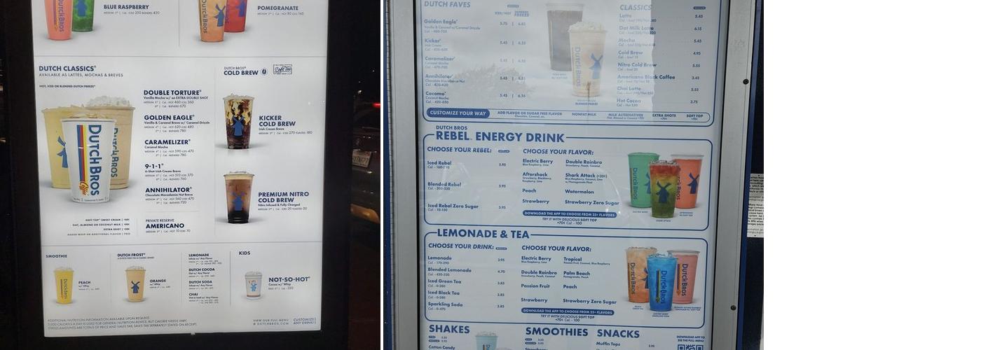 Dutch Bros Coffee Menu