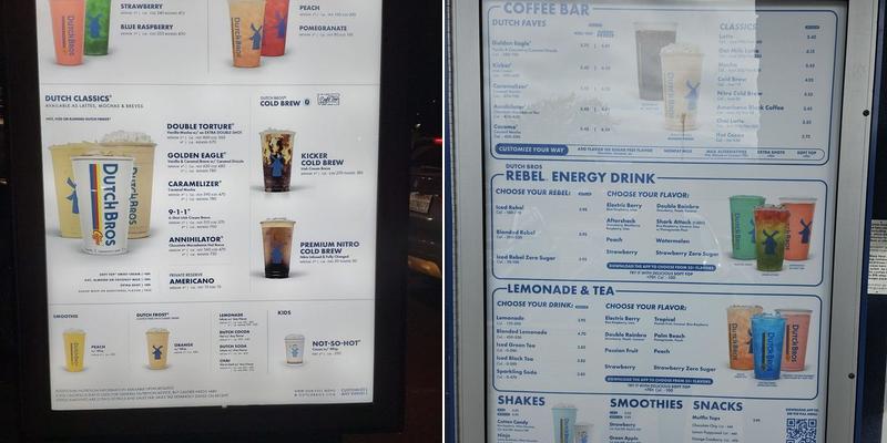 Dutch Bros Coffee Menu