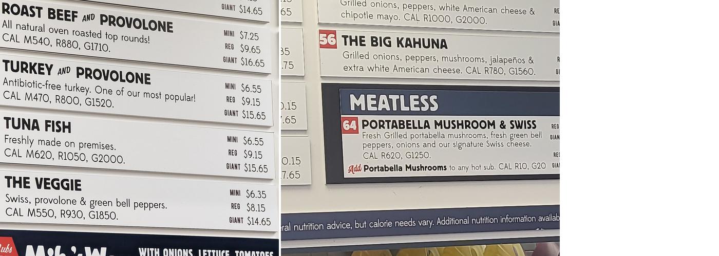 Jersey Mike's Subs Menu