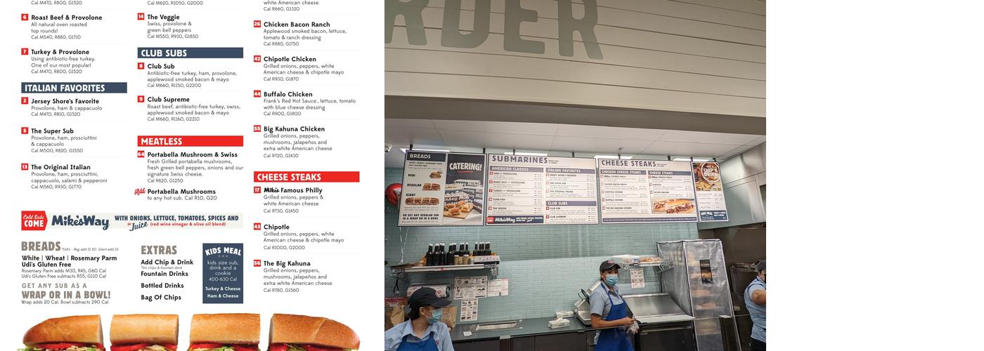 Jersey Mike's Subs Menu