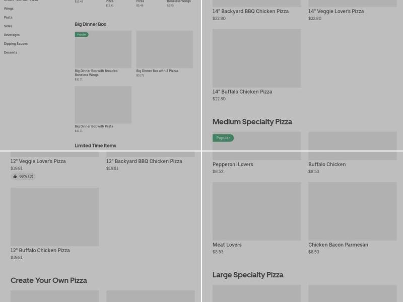 Pizza Hut Menu