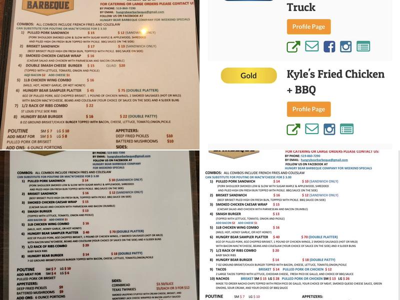 Hungry Bear Barbeque Menu