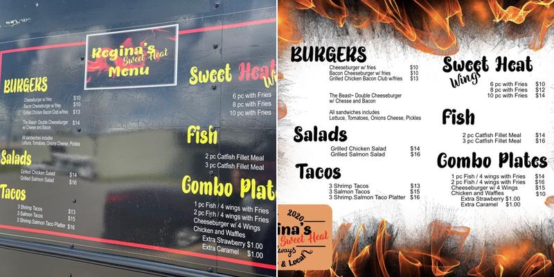 Regina's Sweet Heat Menu