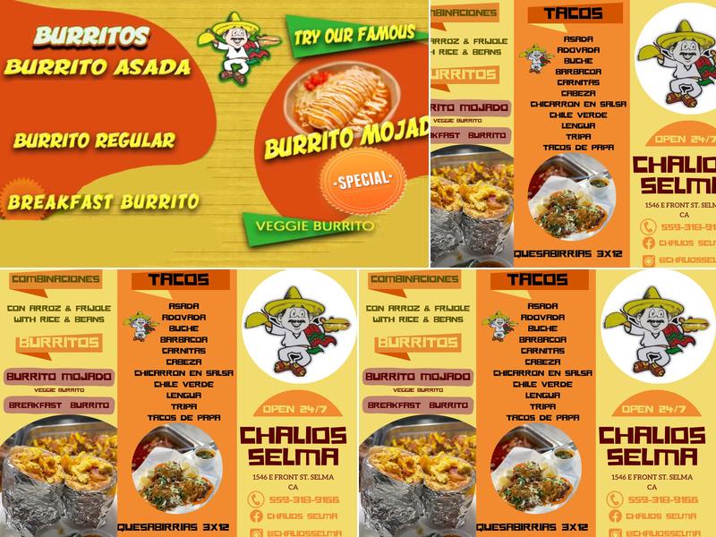 Chalios Selma Menu
