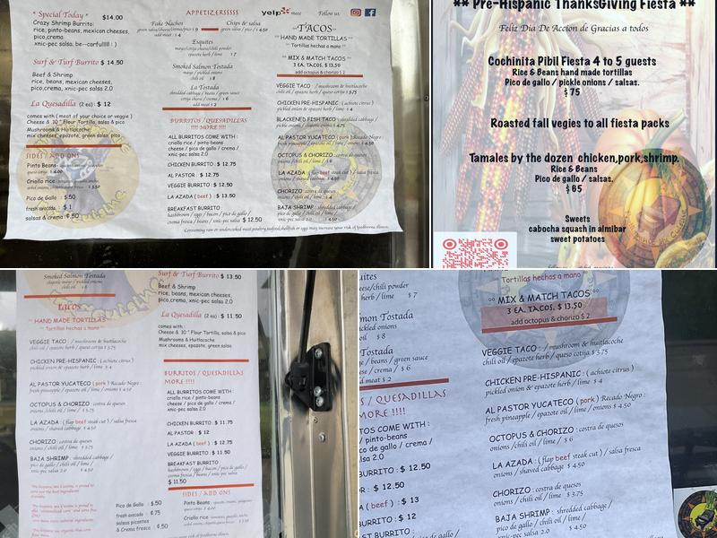 Prehispanic Mx Cuisine Menu