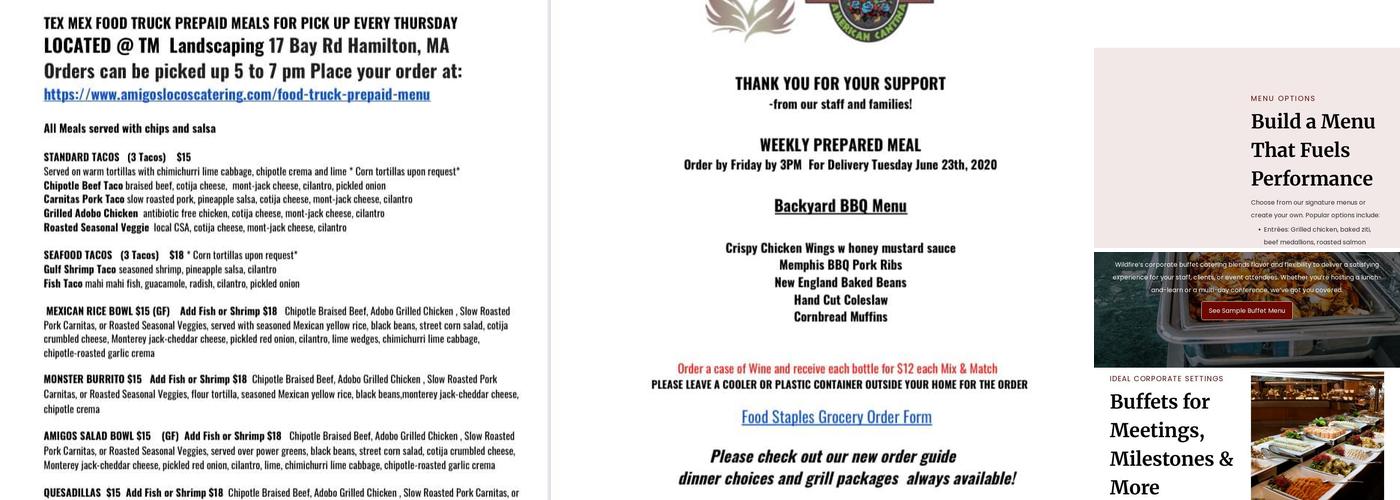 Wildfire Catering Menu