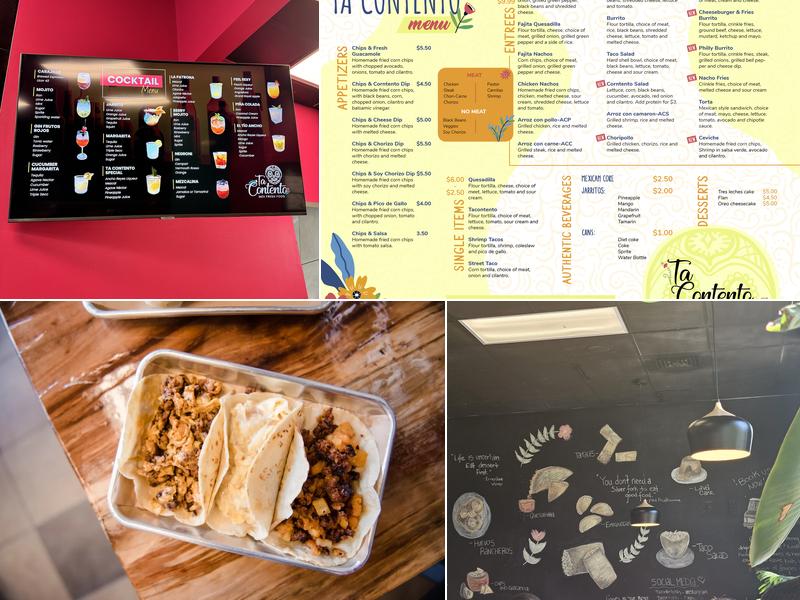 Ta Contento Mex Fresh Food Menu