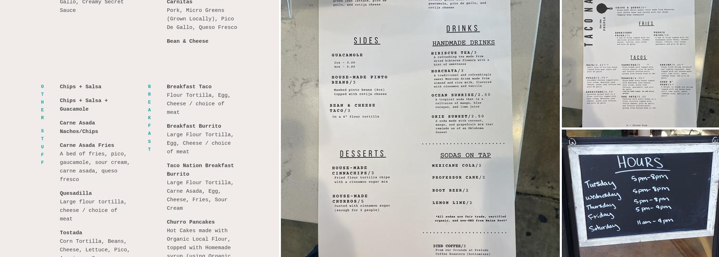 Taco Nation Menu