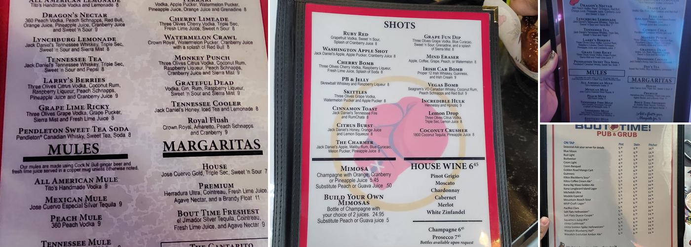 Bout Time Pub & Grub Menu