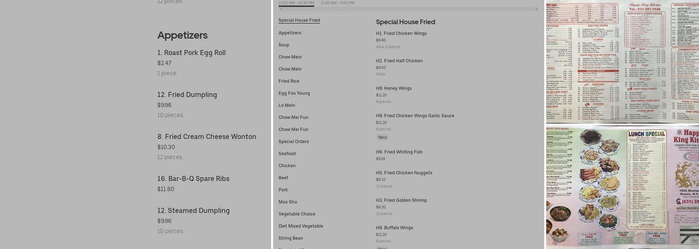 Happy King Kitchen Menu