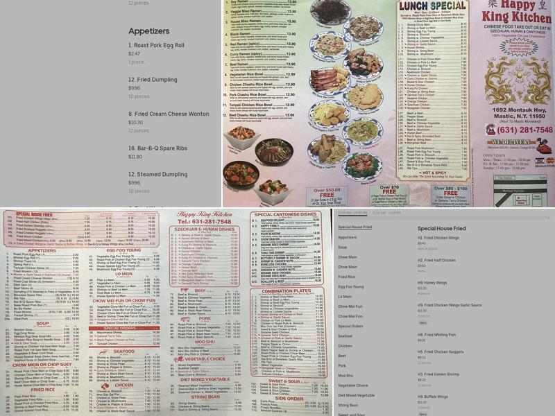 Happy King Kitchen Menu