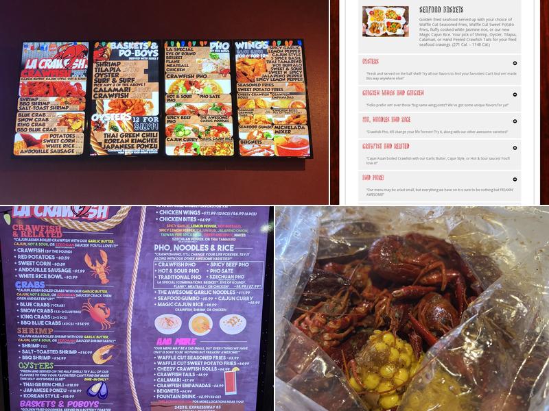 LA Crawfish Menu