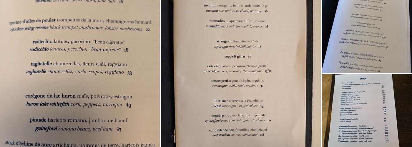 Restaurant Beba Menu