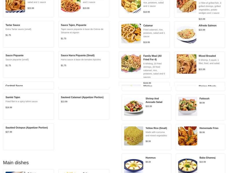 Sailor's Menu