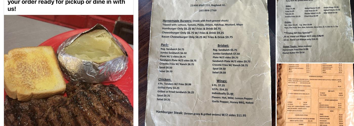 Shirley's Mainline BBQ Menu
