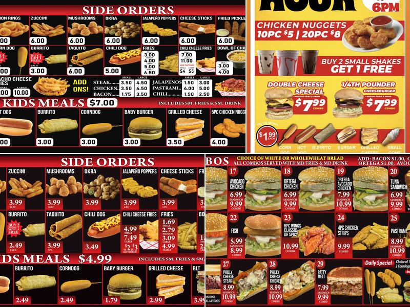 Frosty king AVE H Menu