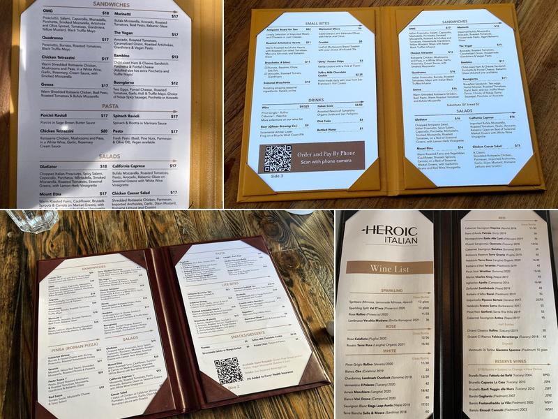 Heroic Italian Berkeley Menu