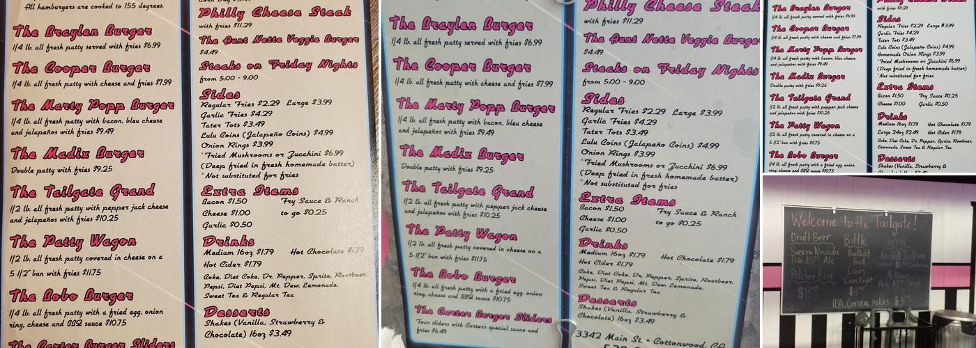 The Tailgate Menu