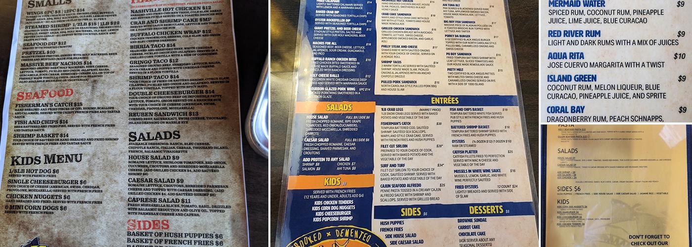 Holy Mackerel VA Menu