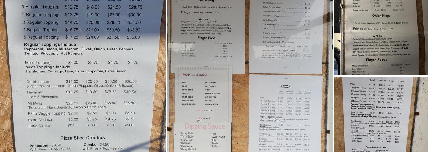 Dan's Pizza Menu
