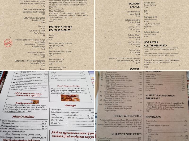 Hursty's Bar & Grill Menu