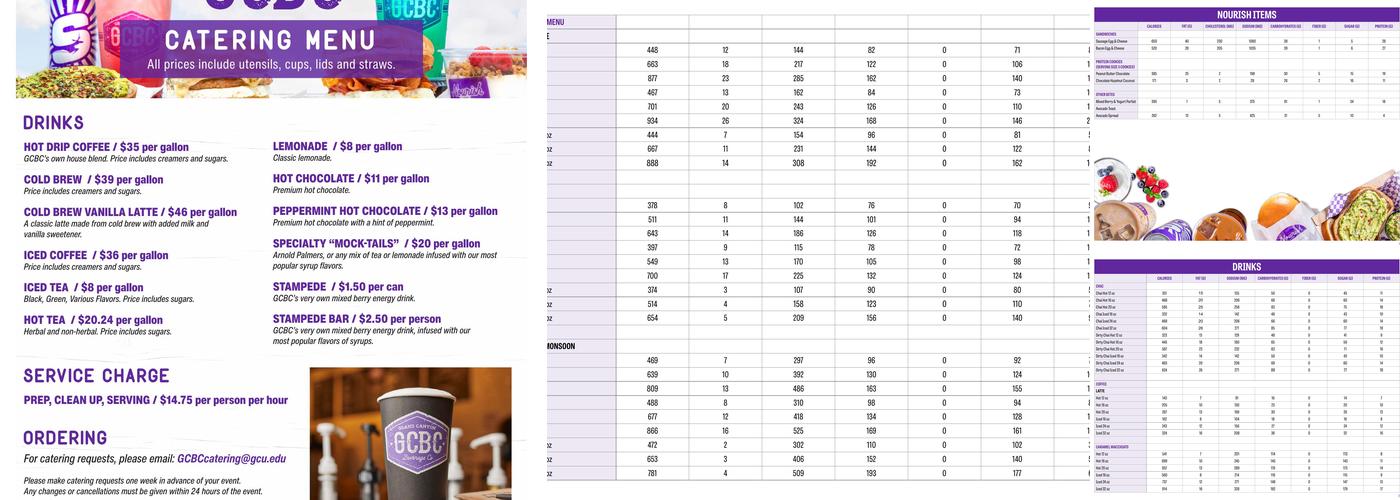 Grand Canyon Beverage Co. Menu