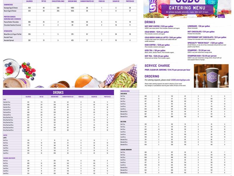 Grand Canyon Beverage Co. Menu