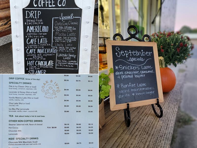 Oak & Ivy Coffee Co. Menu
