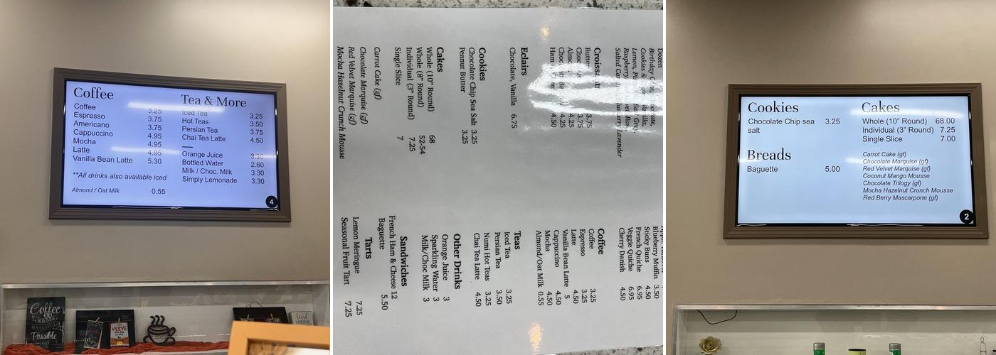Jane Ellen Bakery Menu