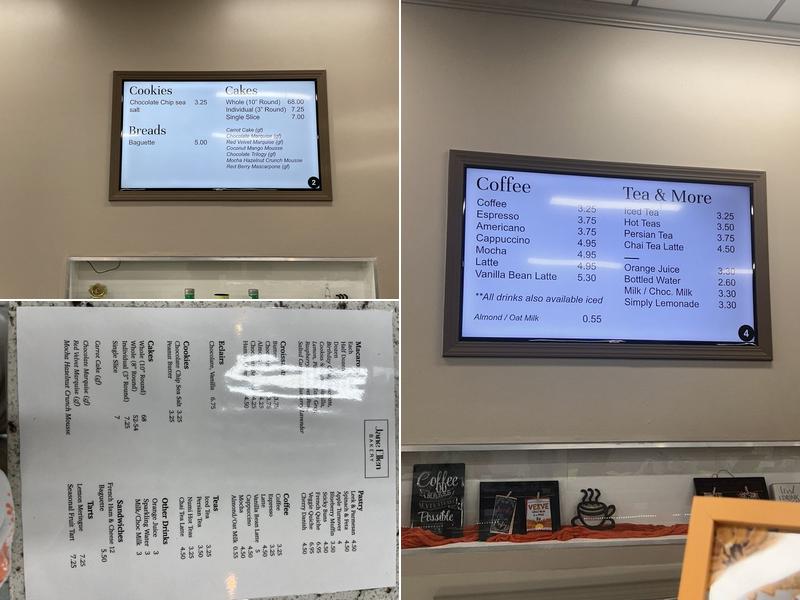 Jane Ellen Bakery Menu
