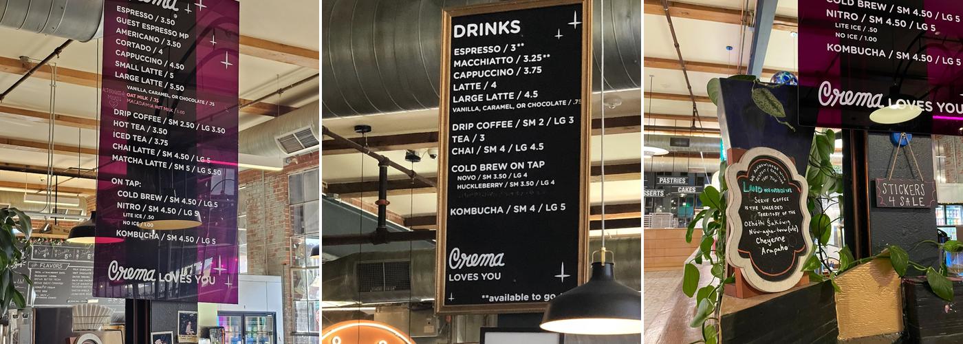 Crema Bodega Menu