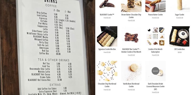 Blackout Baking Co. Menu
