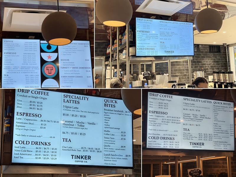 Tinker Coffee at IND Menu