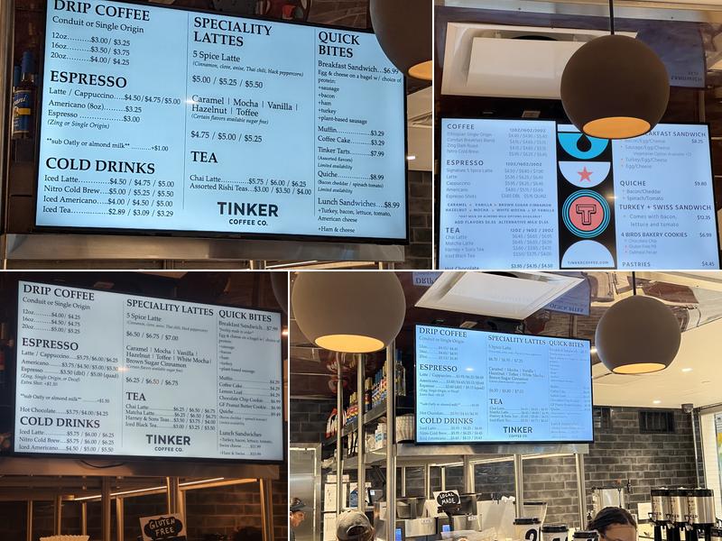 Tinker Coffee at IND Menu