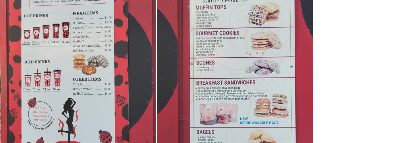 Ladybug Espresso MV Menu