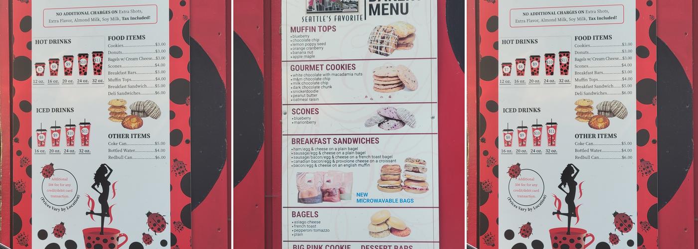 Ladybug Espresso MV Menu