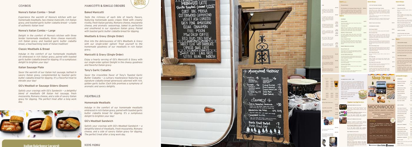 Moonwood Coffee Co. Menu
