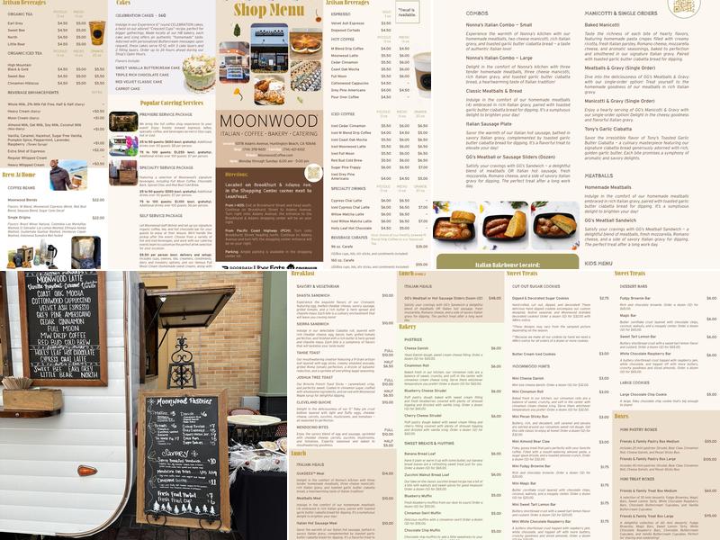 Moonwood Coffee Co. Menu
