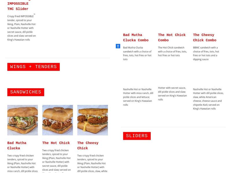 Bad Mutha Clucka Menu