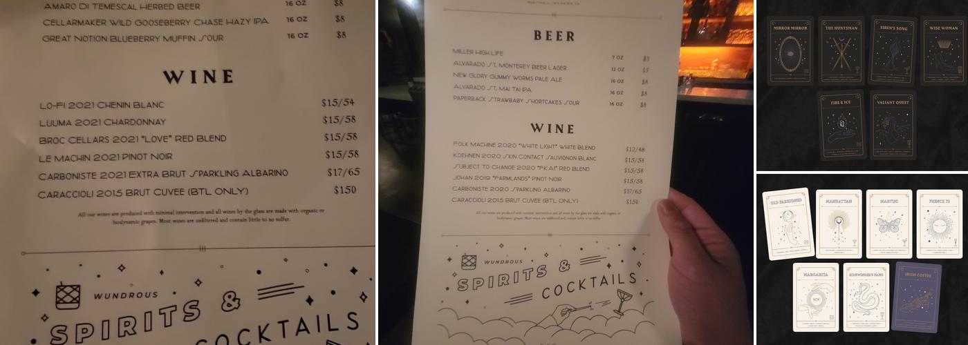 Wunderbar Menu