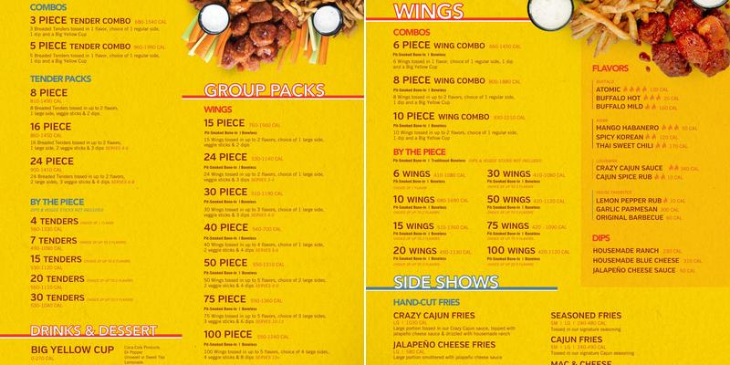 Wing Boss Menu